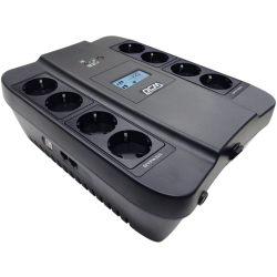 UPS SPD-900U LCD, line-interactive, digital display, 900 VA, 540 W, 4 Euro sockets with backup power supply, 4 Euro sockets with filtering, USB protection RJ45/RJ11, lead acid battery 12V 9 Ah, WxDxH 285х232х103мм, 7.5 kg