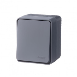 ATLASDESIGN PROFI IP54 О/У 1-клавишный ПЕРЕКЛЮЧАТЕЛЬ, сх.6, 10АХ, АНТРАЦИТ