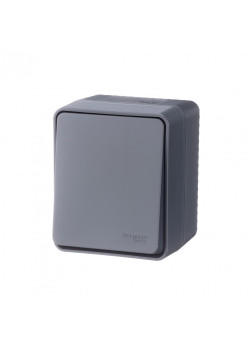 ATLASDESIGN PROFI IP54 О/У 1-клавишный ПЕРЕКЛЮЧАТЕЛЬ, сх.6, 10АХ, АНТРАЦИТ