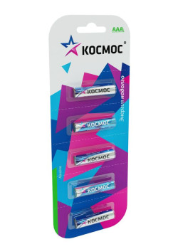 Элемент питания алкалиновый AAA/LR03 BP-5 (блист.5шт) КОСМОС KOCLR035BL