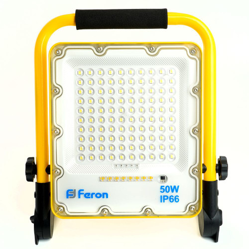 Светодиодный прожектор Feron LL-951 переносной с зарядным устройством IP66 50W 6400K Светодиодный прожектор Feron LL-951 переносной с зарядным устройством IP66 50W 6400K