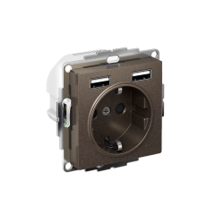 ATLASDESIGN РОЗЕТКА 16А c 2 USB A+A, 5В/2,4А, 2х5В/1,2А, механизм, МОККО