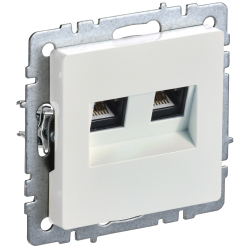 BRITE Розетка компьютерная двойная кат.5E RJ45 РК10-2-БрЖ жемчуг IEK