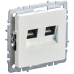 BRITE Розетка компьютерная двойная RJ45 кат.6 РК11-2-БрЖ жемчуг IEK
