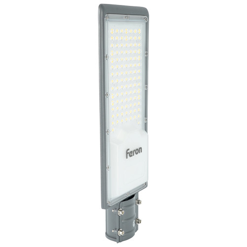 Светодиодный уличный консольный светильник Feron SP3034 80W 6400K 230V, серый Светодиодный уличный консольный светильник Feron SP3034 80W 6400K 230V, серый