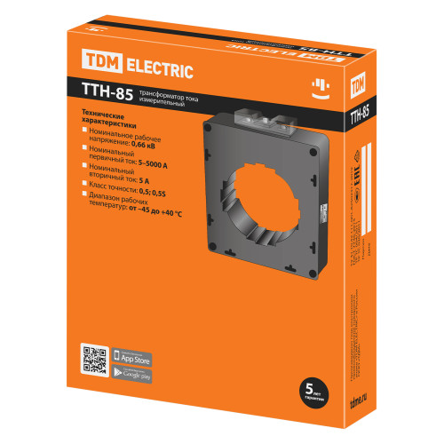 Трансформатор тока измерительный ТТН 85/ 800/5-15VA/0,5-Р TDM Трансформатор тока измерительный ТТН 85/ 800/5-15VA/0,5-Р TDM