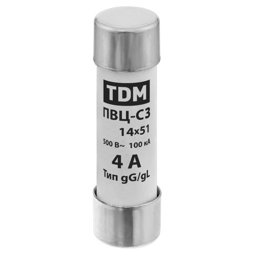 Плавкая вставка ПВЦ-С3 14х51 4А TDM Плавкая вставка ПВЦ-С3 14х51 4А TDM