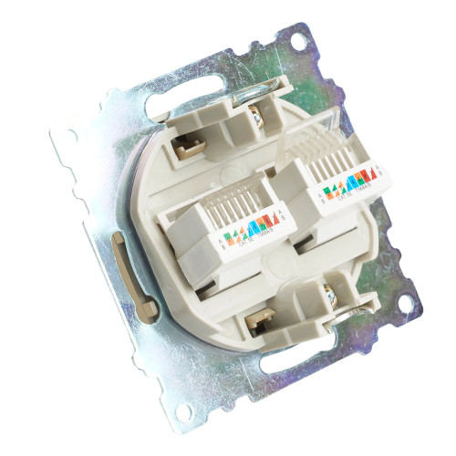 Розетка компьютерная 2-местная RJ-45 (механизм) STEKKER GLS00-7109-08, серия Катрин, золото Розетка компьютерная 2-местная RJ-45 (механизм) STEKKER GLS00-7109-08, серия Катрин, золото