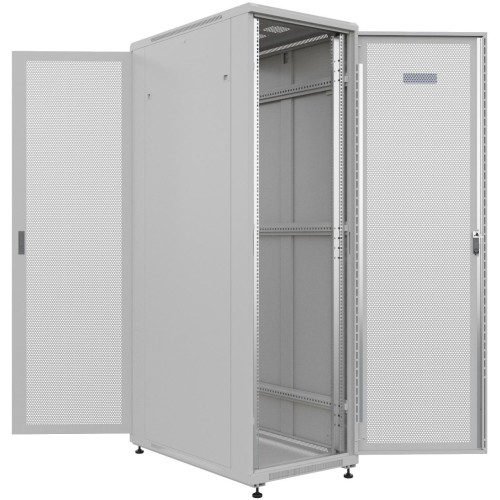 Шкаф серверный NTSS Премиум (NTSS-R42U60100PD/PD) напольный 42U 600x1000мм пер.дв.перфор. задн.дв.перфор. 900кг серый 910мм 87.2кг 1987мм IP20 сталь