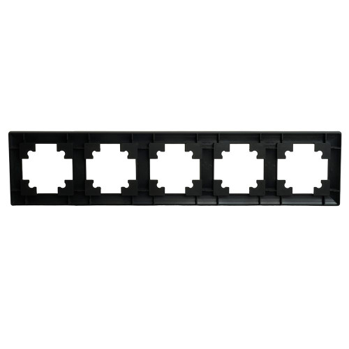 Рамка STEKKER, PFR00-7005-05 5-местная, пластик, серия Катрин, черный Рамка STEKKER, PFR00-7005-05 5-местная, пластик, серия Катрин, черный