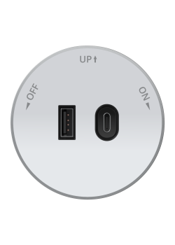 MULTITRACK Розетка 2хUSB (тип А+С) 18 Вт,  5 В/3 А БЕЛЫЙ