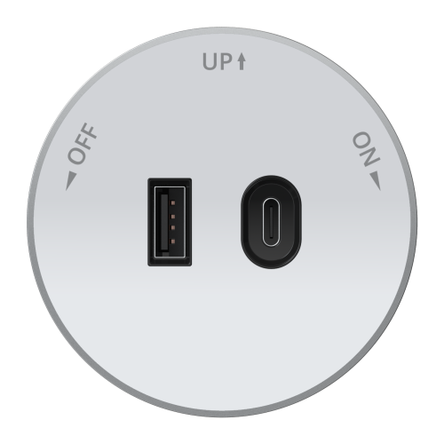 MULTITRACK Розетка 2хUSB (тип А+С) 18 Вт,  5 В/3 А БЕЛЫЙ