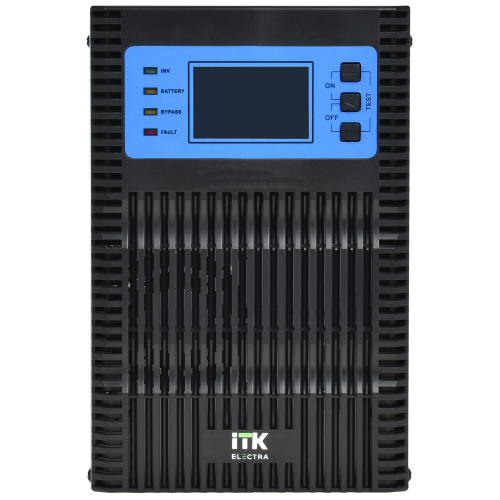 ITK ELECTRA OT ИБП однофазный онлайн 1кВА/1кВт LCD дисплей 24VDC 4хС13 с АКБ 2х9AH USB EPO RS232 SNMP слот Tower