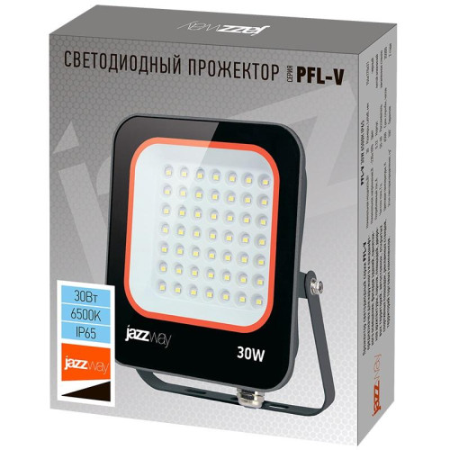 Прожектор светодиодный PFL-V 30Вт 6500К IP65 JazzWay 5039711 Прожектор светодиодный PFL-V 30Вт 6500К IP65 JazzWay 5039711