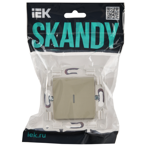 SKANDY Выключатель 1-клавишный с индикацией 10А SK-V07B бежевый IEK