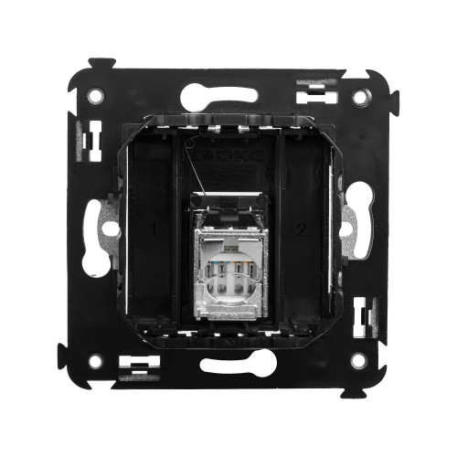 Компьютерная розетка RJ-45 в стену, кат.5e одинарная экранированная, Avanti, черный матовый Компьютерная розетка RJ-45 в стену, кат.5e одинарная экранированная, Avanti, черный матовый