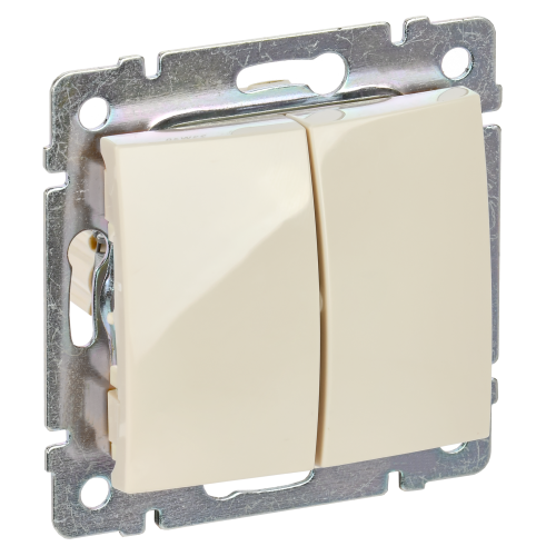 VALENA DIY Выключатель 2-клавишный схема 5 10АХ безвинтовые зажимы слоновая кость