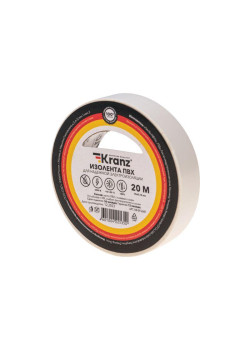 Изолента ПВХ 0.13х15мм 20м бел. Kranz KR-09-2601