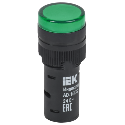 Лампа AD16DS(LED)матрица d=16мм зеленый 24В AC/DC IEK