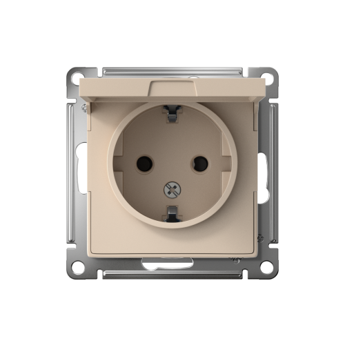 ATLASDESIGN РОЗЕТКА с заземлением со шторками с крышкой, 16А, IP20, механизм, ПЕСОЧНЫЙ ATLASDESIGN РОЗЕТКА с заземлением со шторками с крышкой, 16А, IP20, механизм, ПЕСОЧНЫЙ