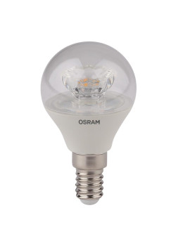 Лампа светодиодная LED STAR CLASSIC P 40 5.4W/830 5.4Вт шар прозрачная 3000К тепл. бел. E14 470лм 220-240В пластик. OSRAM 4052899971622