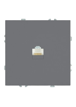 Розетка компьютерная 1-местная RJ-45 (механизм), STEKKER, серия Эмили, RST00-5117-10, платиново-серый, soft touch