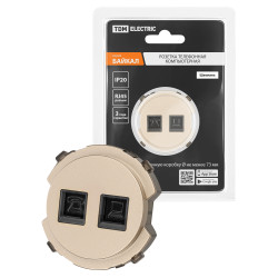 Розетка телефонная RJ11 + компьютерная RJ45 шампань, 
