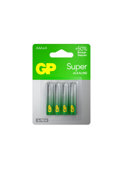 Батарейка алкалиновая GP Super Alkaline G-Tech 24А ААA - 4 шт. на блистере