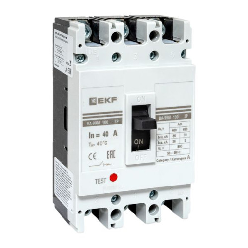 ВА-99М 100/40А 3P 10In 35кА с термомагнитным расцепителем EKF