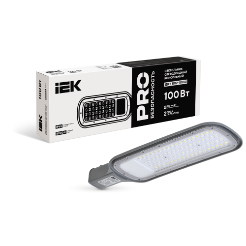 Светильник светодиодный консольный ДКУ 1012-100Ш 5000К IP65 серый IEK Светильник светодиодный консольный ДКУ 1012-100Ш 5000К IP65 серый IEK