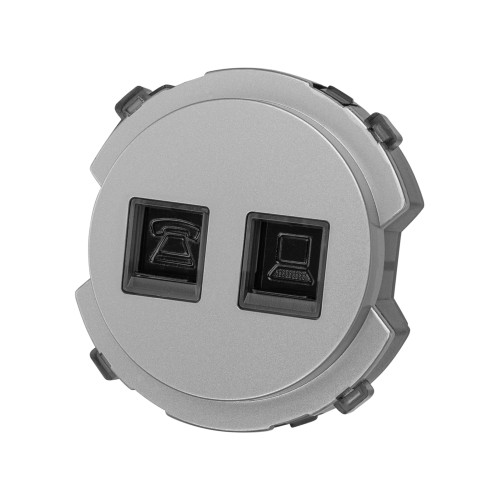 Розетка телефонная RJ11 + компьютерная RJ45 платина, Розетка телефонная RJ11 + компьютерная RJ45 платина,