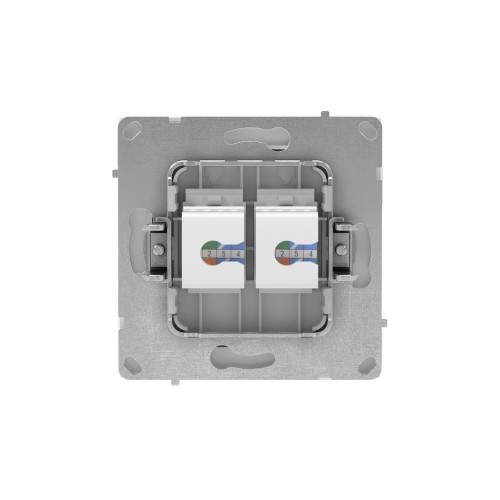 Компьютерная розетка RJ-45 без шторки, кат.5е двойная, KANT, белая магнолия Компьютерная розетка RJ-45 без шторки, кат.5е двойная, KANT, белая магнолия