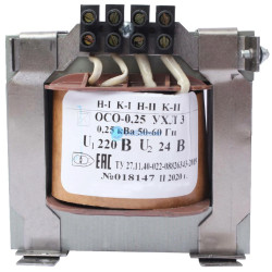 ОСО-0,25 УХЛ3 220/24, IP00, трансформатор