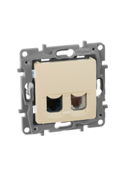 ETIKA Розетка двойная RJ11+RJ45 кат.5E UTP слоновая кость