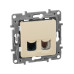 ETIKA Розетка двойная RJ11+RJ45 кат.5E UTP слоновая кость ETIKA Розетка двойная RJ11+RJ45 кат.5E UTP слоновая кость