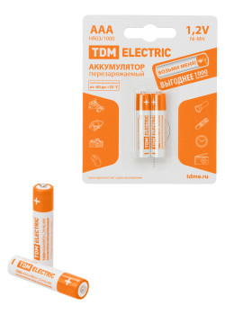 Аккумулятор AAA-1000 mAh Ni-MH BP-2 TDM