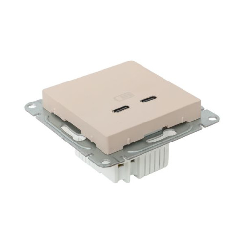 Механизм роз., USB-C - 2шт, крем., Эпика EKF