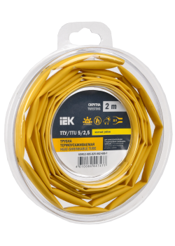 Трубка термоусадочная ТТУ нг-LS 5/2,5 желтая (2м/упак) IEK