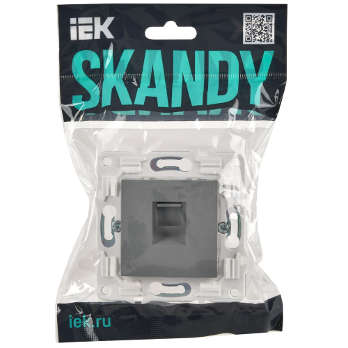 SKANDY Розетка компьютерная RJ45 кат.5E SK-K01Gr серый IEK SKANDY Розетка компьютерная RJ45 кат.5E SK-K01Gr серый IEK
