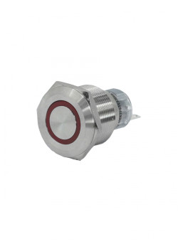 GQ22-L-11E/R/S, красный, металл, 1C1NO1NC, цилиндр, d22мм, IP65, выключатель кнопочный  (ЭТ)