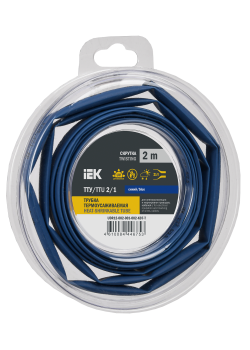 Трубка термоусадочная ТТУ нг-LS 2/1 синяя (2м/упак) IEK