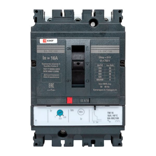ВА-99C 100/16А 3P 35кА с термомагнитным расцепителем EKF
