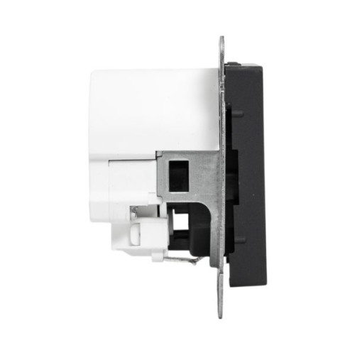 Механизм розетки с USB-C - 2шт, 16А, с заземлением, со шторками, чёрн. Эпика EKF Механизм розетки с USB-C - 2шт, 16А, с заземлением, со шторками, чёрн. Эпика EKF