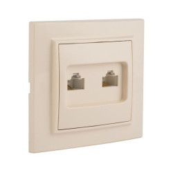 Минск Розетка RJ-45 2-местная СП беж. EKF