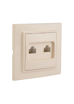 Минск Розетка RJ-45+Phone СП бежевый EKF