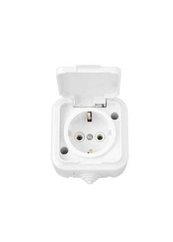 Розетка 1-м ОП 16А IP54 с заземл. с крышкой бел. Bylectrica РА16-297