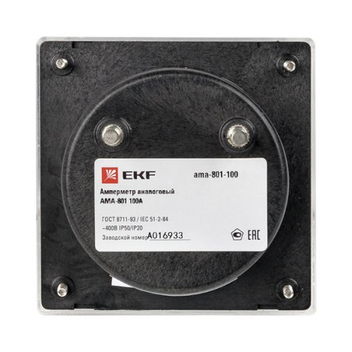 AMA-801 аналоговый на панель (80x80) круглый вырез 100А трансф. подкл. EKF