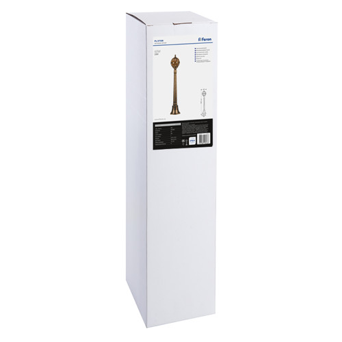 Светильник садово-парковый Feron PL3706 круглый, столб 60W 230V E27, черное золото Светильник садово-парковый Feron PL3706 круглый, столб 60W 230V E27, черное золото