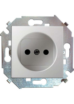 Розетка 1-м СП Simon 15 16А IP20 250В без заземл. защ. шторки винтов. клеммы механизм бел. Simon 1591444-030