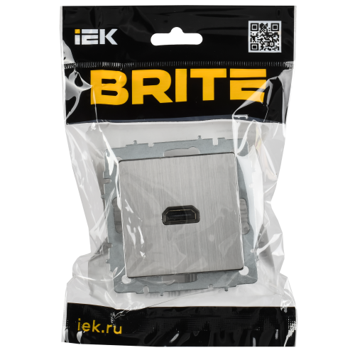 BRITE Розетка HDMI РHDMI-0-БрГН металл хром/никель IEK BRITE Розетка HDMI РHDMI-0-БрГН металл хром/никель IEK